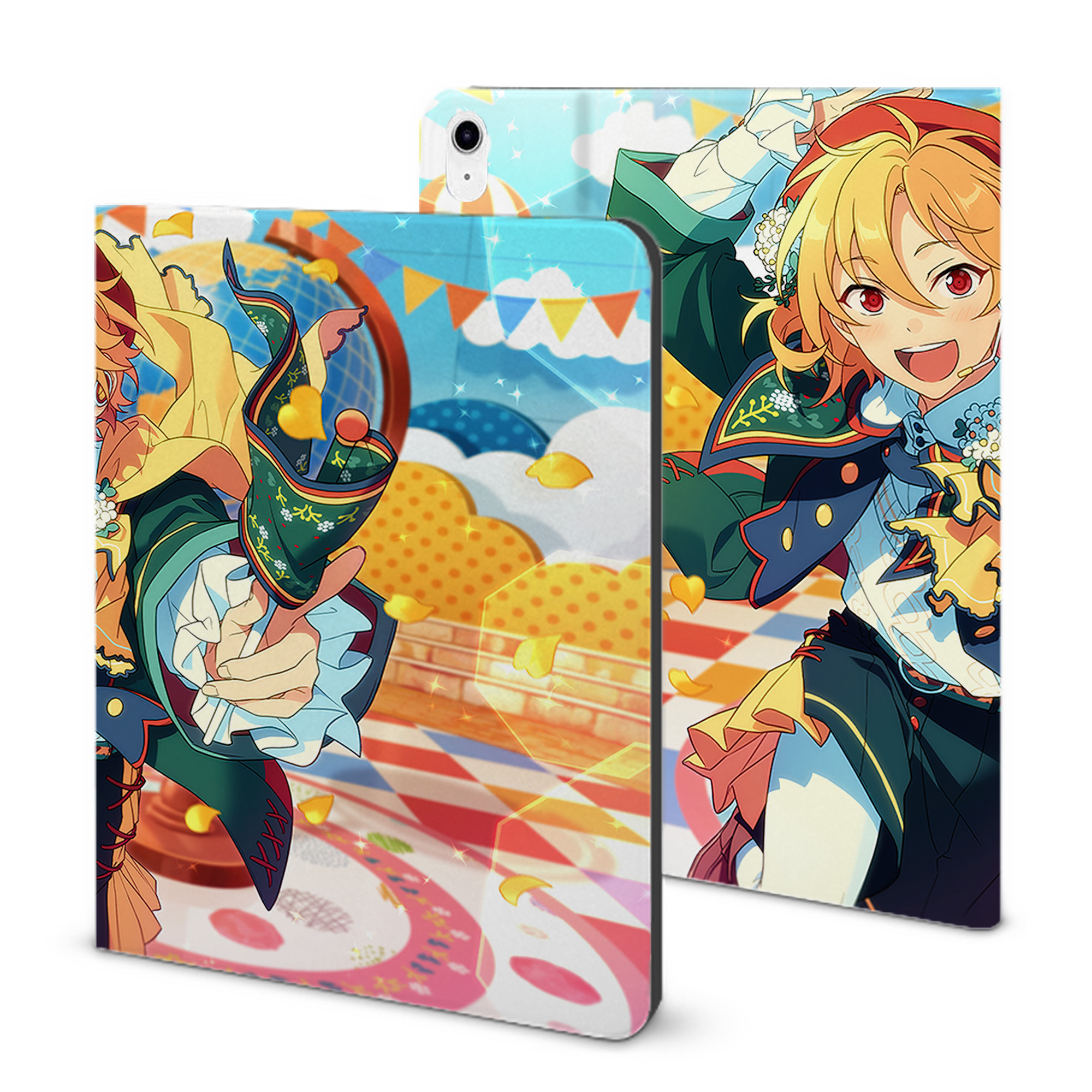（画像用） あんさんぶるスターズ! Ensemble Stars IPad ケース ブック型 PUレザー TPU 耐衝撃 軽量 薄型 ペン収納なし 全面保護 IPad 各モデル対応